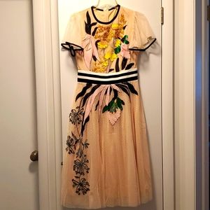 Sarah Ashley Dress, M, beige/nude with embellishments